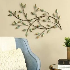 Stratton Home Decor shop 17 Stratton Home Decor Patina Leaves Wall Decor
