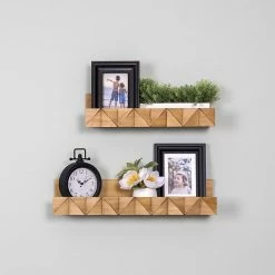 Stratton Home Decor Bohemian Textured Floating Wall Shelf 2-piece Set -Stratton Home Decor shop unnamed file 281