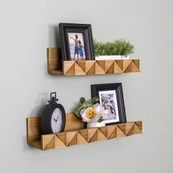 Stratton Home Decor Bohemian Textured Floating Wall Shelf 2-piece Set -Stratton Home Decor shop unnamed file 282