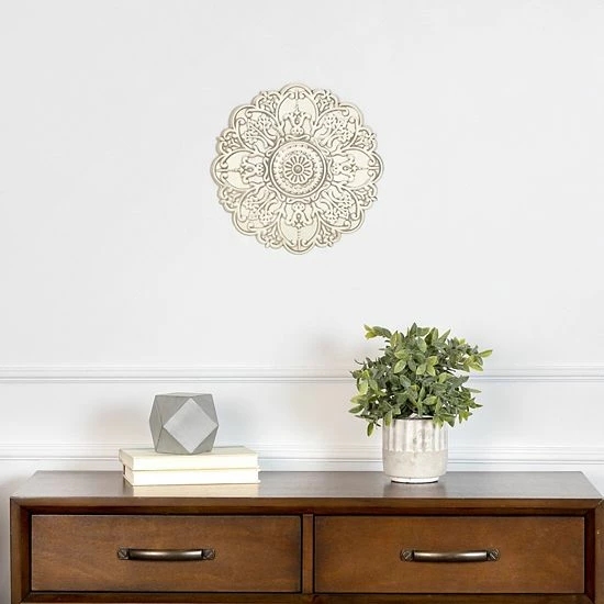 Stratton Home Decor White Medallion Wall Decor 2 Stratton Home Decor White Medallion Wall Decor - Image 2
