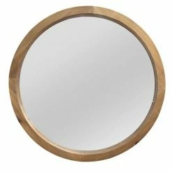 Stratton Home Decor Maddie Round Wood Wall Mirror
