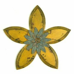 Stratton Home Decor Yellow Antique Flower Wall Decor