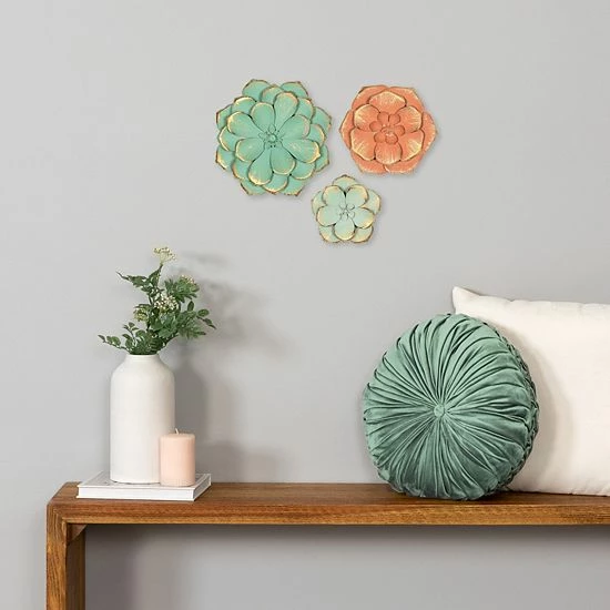 Stratton Home Decor Tricolor Floral Wall Decor 3-piece Set 9 Stratton Home Decor Tricolor Floral Wall Decor 3-piece Set - Image 9