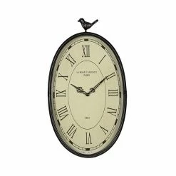 Stratton Home Decor Antique Oval Wall Clock