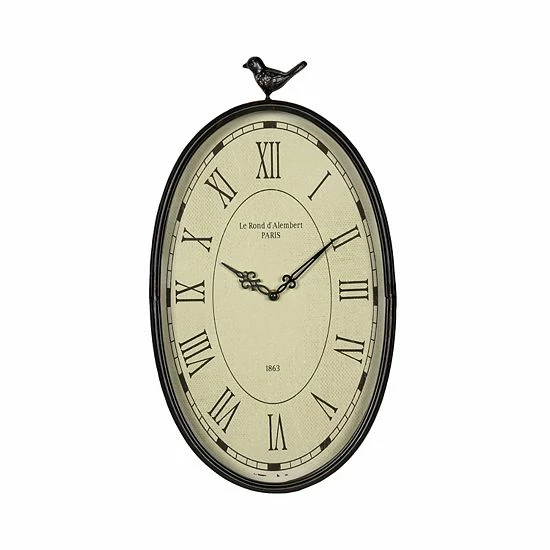 Stratton Home Decor Antique Oval Wall Clock 1 Stratton Home Decor Antique Oval Wall Clock