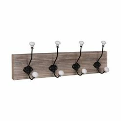 Stratton Home Decor Farmhouse 4-Hook Wall Decor