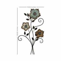 Stratton Home Decor Tricolor Flower Metal Wall Decor -Stratton Home Decor shop unnamed file 431