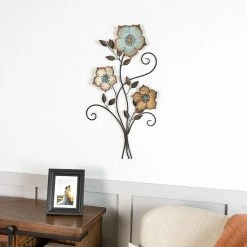 Stratton Home Decor Tricolor Flower Metal Wall Decor -Stratton Home Decor shop unnamed file 432