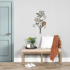 Stratton Home Decor Tricolor Flower Metal Wall Decor -Stratton Home Decor shop unnamed file 433