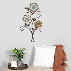 Stratton Home Decor Tricolor Flower Metal Wall Decor -Stratton Home Decor shop unnamed file 434