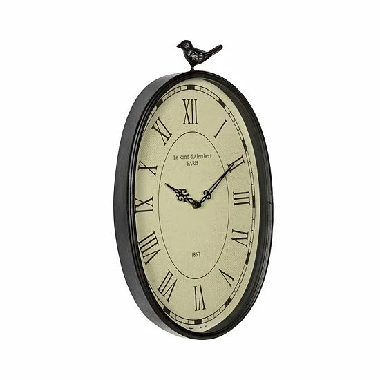 Stratton Home Decor Antique Oval Wall Clock 7 Stratton Home Decor Antique Oval Wall Clock - Image 7