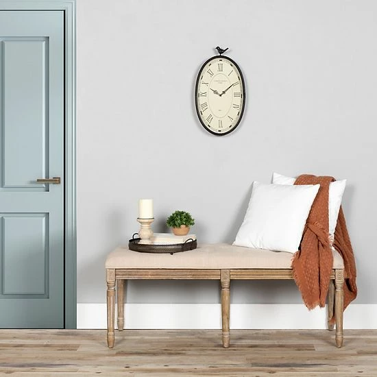 Stratton Home Decor Antique Oval Wall Clock 8 Stratton Home Decor Antique Oval Wall Clock - Image 8