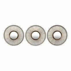 Stratton Home Decor Sunburst Round Wall Mirror 3-piece Set