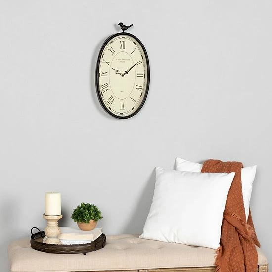 Stratton Home Decor Antique Oval Wall Clock 9 Stratton Home Decor Antique Oval Wall Clock - Image 9