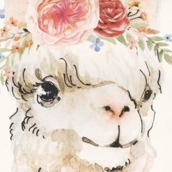 Stratton Home Decor Boho Flower Llama Decorative Square Pillow -Stratton Home Decor shop unnamed file 488