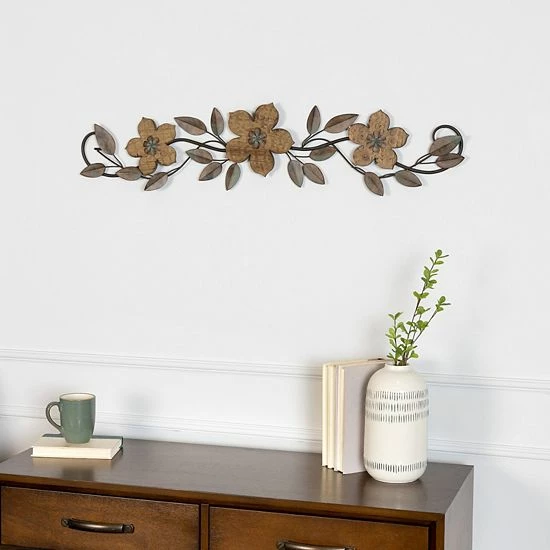 Stratton Home Decor Floral Metal & Wood Wall Decor 6 Stratton Home Decor Floral Metal & Wood Wall Decor - Image 6