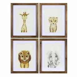 Stratton Home Decor Safari Animals Wall Art 4-piece Set