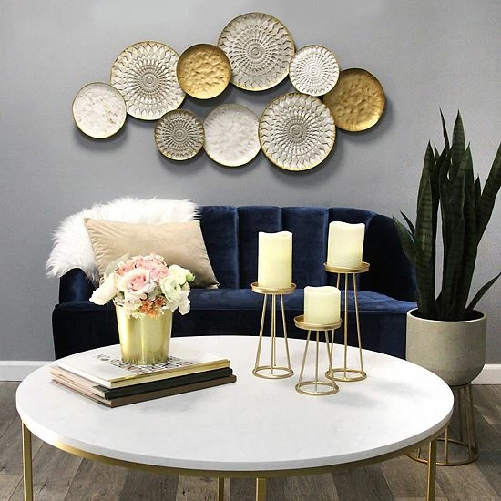 Stratton Home Decor Set Of 3 Gold Metal Soho Candlestick 3 Stratton Home Decor Set Of 3 Gold Metal Soho Candlestick - Image 3