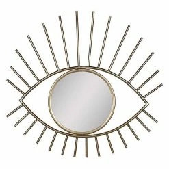 Stratton Home Decor Gold Metal Eye Wall Mirror