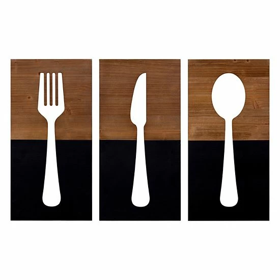 Stratton Home Decor Farmhouse Two Tone Utensils Wall Decor 3-piece Set 1 Stratton Home Decor Farmhouse Two Tone Utensils Wall Decor 3-piece Set
