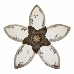 Stratton Home Decor White Antique Flower Wall Decor