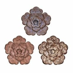 Stratton Home Decor Farmhouse Rustic Flower Wall Decor 3-piece Set