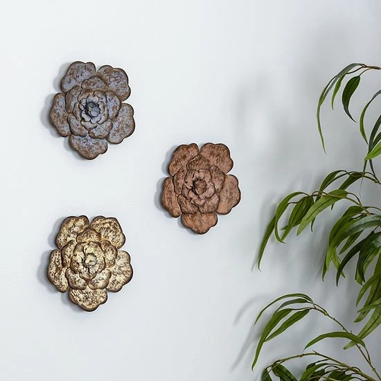 Stratton Home Decor Farmhouse Rustic Flower Wall Decor 3-piece Set 6 Stratton Home Decor Farmhouse Rustic Flower Wall Decor 3-piece Set - Image 6