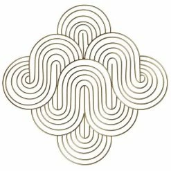 Stratton Home Decor Gold Finish Waves Wall Decor