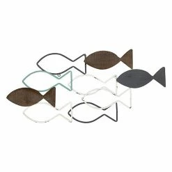Stratton Home Decor Wood And Metal School Of Fish Wall Decor