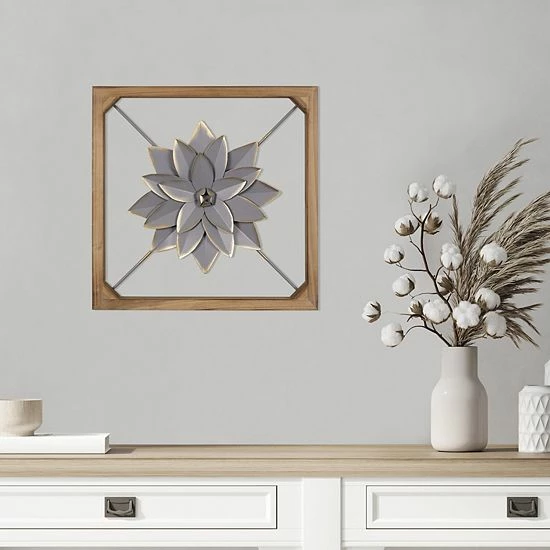 Stratton Home Decor Farmhouse Gray Flower Wall Decor 2 Stratton Home Decor Farmhouse Gray Flower Wall Decor - Image 2