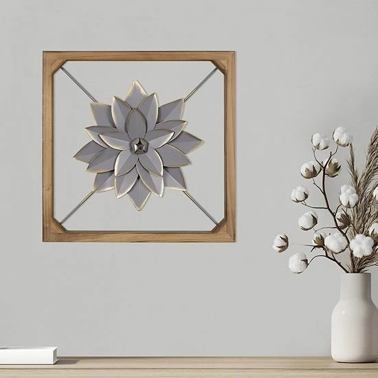 Stratton Home Decor Farmhouse Gray Flower Wall Decor 3 Stratton Home Decor Farmhouse Gray Flower Wall Decor - Image 3