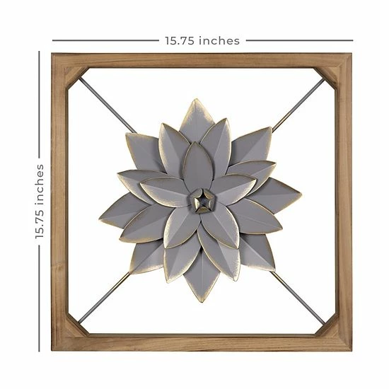 Stratton Home Decor Farmhouse Gray Flower Wall Decor 6 Stratton Home Decor Farmhouse Gray Flower Wall Decor - Image 6