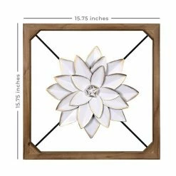 Stratton Home Decor Farmhouse White Flower Wall Decor -Stratton Home Decor shop unnamed file 674