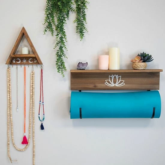 Stratton Home Decor Yoga Mat Holder Wall Shelf 2 Stratton Home Decor Yoga Mat Holder Wall Shelf - Image 2