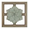 Stratton Home Decor Farmhouse Green Framed Flower Wall Decor
