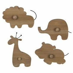 Stratton Home Decor Safari Animal Wall Hook 4-piece Set