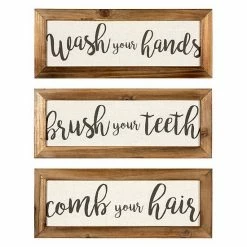 Stratton Home Decor Bathroom Rules Wall Decor 3-piece Set