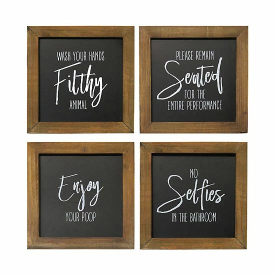 Stratton Home Decor Bathroom Wall Decor 4-piece Set 1 Stratton Home Decor Bathroom Wall Decor 4-piece Set