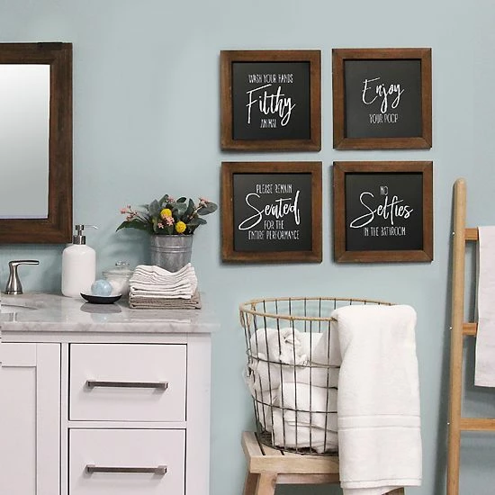 Stratton Home Decor Bathroom Wall Decor 4-piece Set 2 Stratton Home Decor Bathroom Wall Decor 4-piece Set - Image 2