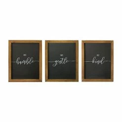 Stratton Home Decor Humble Gentle Kind Wall Decor 3-piece Set