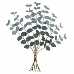 Stratton Home Decor Traditional Metal Eucalyptus Bouquet Wall Decor